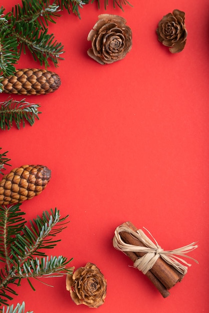 top view christmas decorations