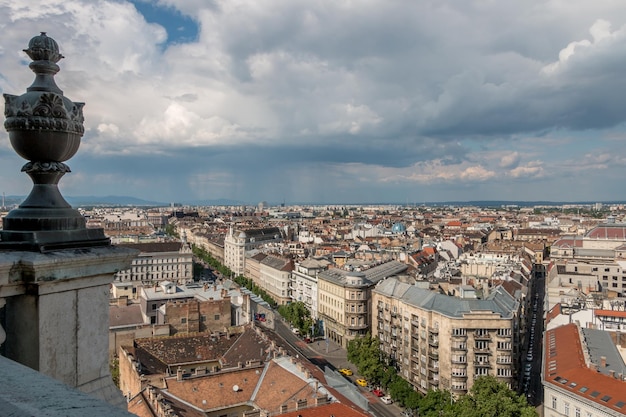 Top view of the city of Budapest Hungary