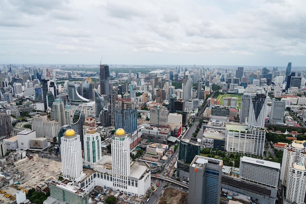 Top view of the city building of bangkok cityscape