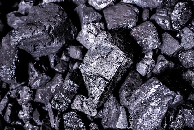 Вид сверху на минеральную черноту угольной шахты для фона. Используется как топливо для промышленного кокса.