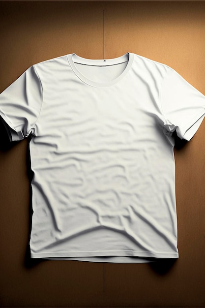Top view of color TShirt on grey wood plank background