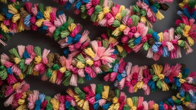 Top view colored garlands