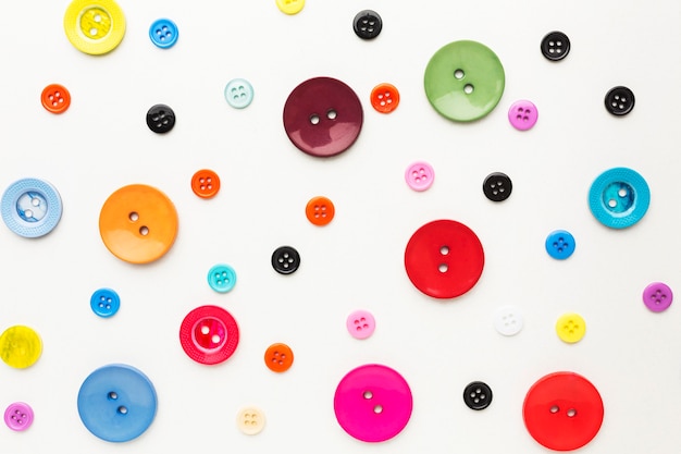 Top view of colorful buttons