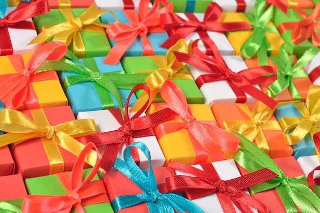 Top view of colorful gifts