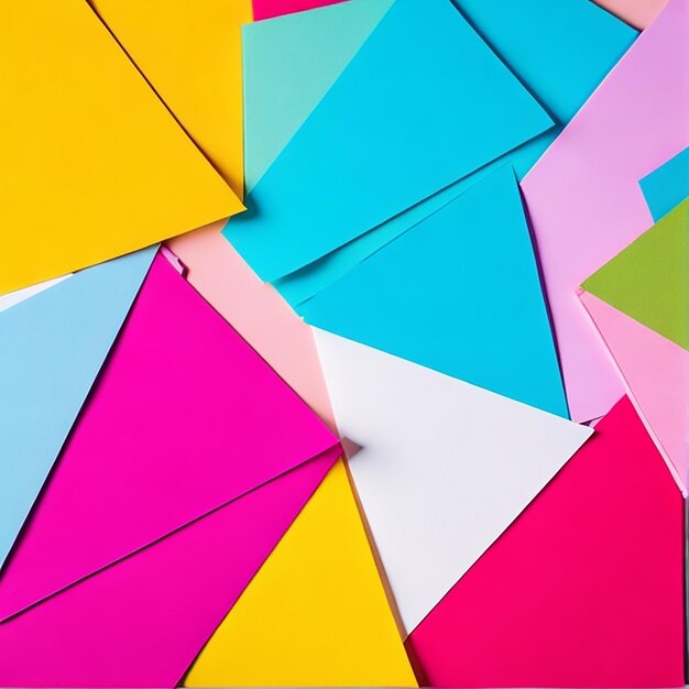 Top view of colorful paper sheets