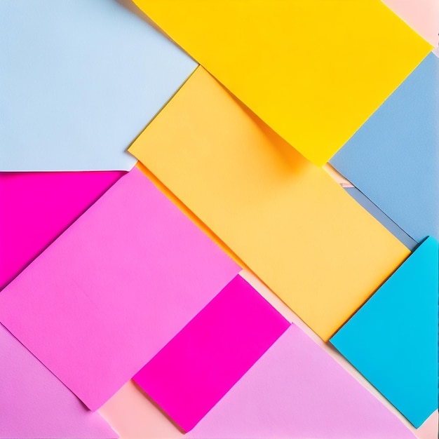 top view of colorful paper sheets