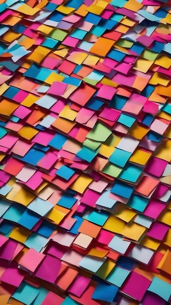 Top view of colorful paper