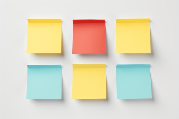 top view of colorful sticky notes