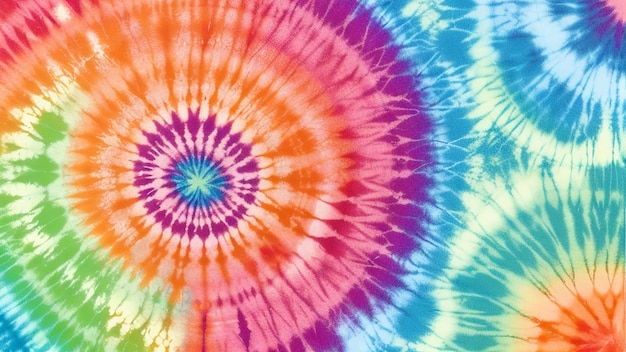 Top view of colorful tie dye pattern