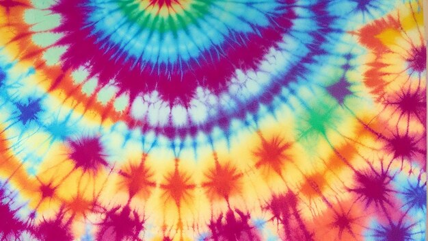 Top view of colorful tie dye pattern