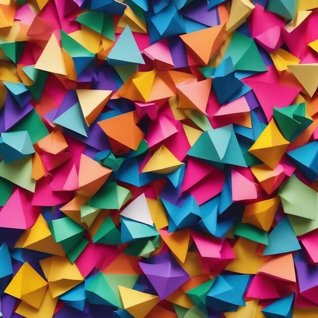 Top view of colourful paper shapes