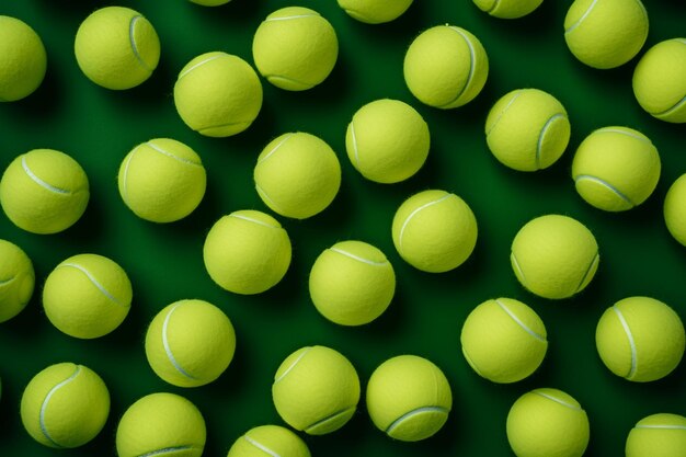 Photo top view of composition with tennis balls ar c