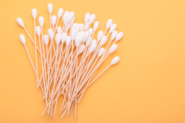 Top view cotton bud for cleaning the ears