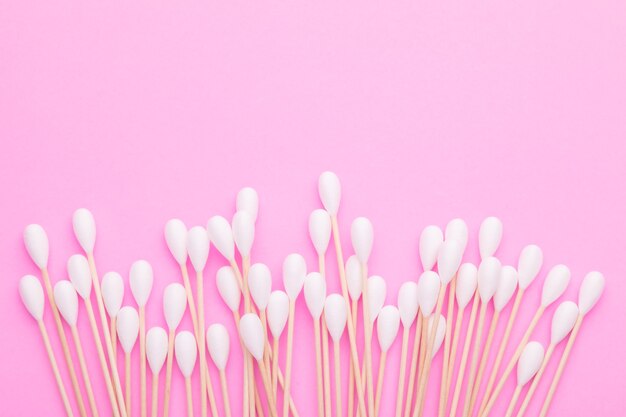 Top view cotton bud for cleaning the ears