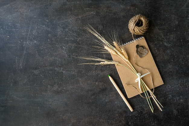 Top view of craft Recycle paper notebook 