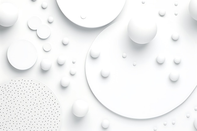 Top view creative background with white shapes