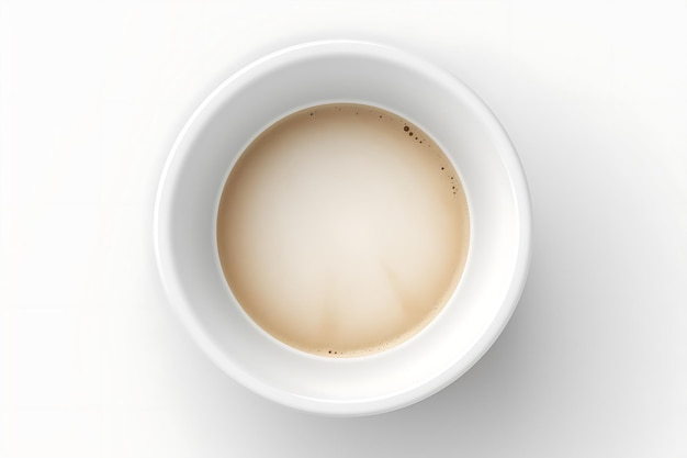 灰色の田舎風の机の上に茶色のコーヒー種子を備えたコーヒーのトップビューカップコーヒー色の飲み物