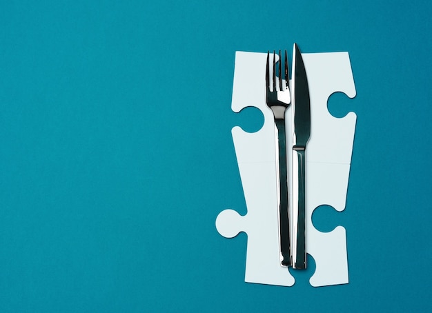 Top view cutlery on table
