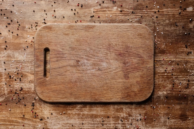 top view cutting board wooden