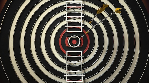 Top view dartboard with ladder