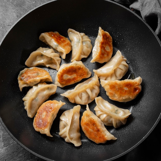 상위 뷰 맛있는 아시아 음식