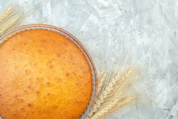 top view delicious baked pie on a white background cake biscuit pie bake dough sugar dessert oven sweet