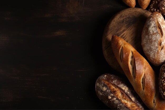 Pane delizioso vista dall'alto con spazio di copia