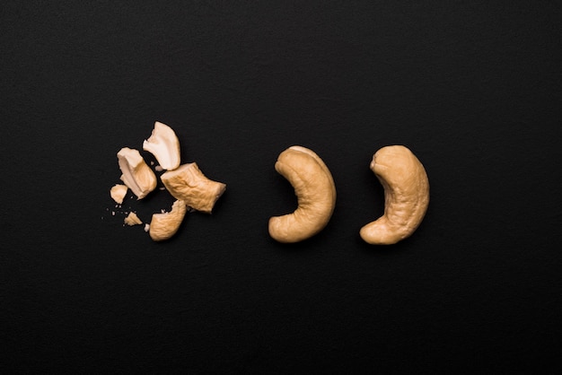 Top view of delicious cashew