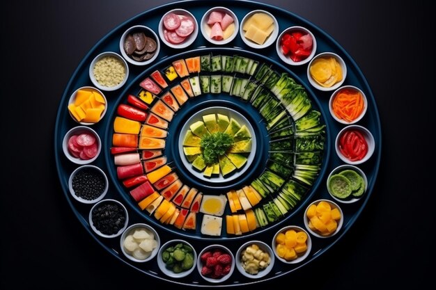 Photo top view delicious food assortment