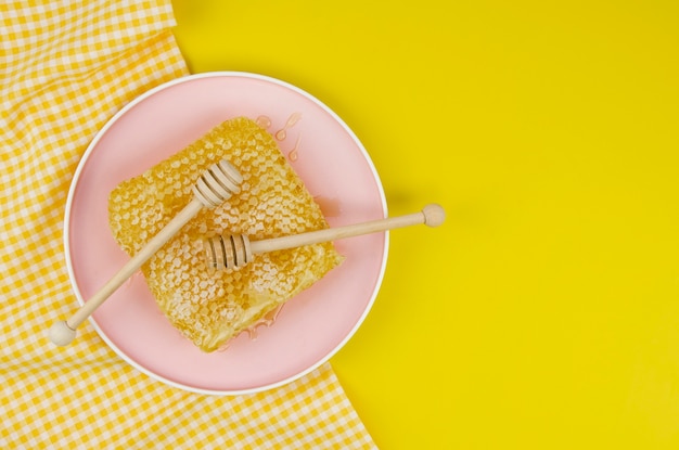 Top view of delicious honeycomb