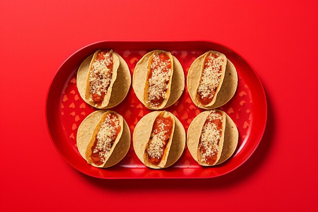 Top view of delicious tacos food