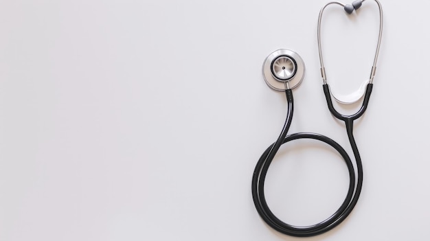 Top view of doctor stethoscope on white background International nurse day and medical concept