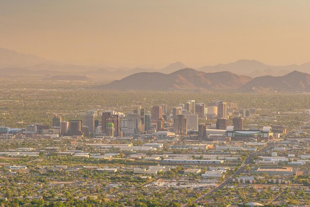 Vista dall'alto del centro cittadino di phoenix in arizona