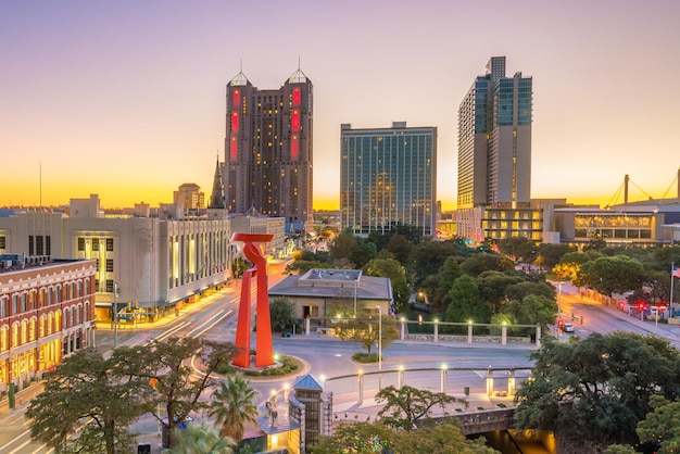 Top view of downtown San Antonio in Texas USA