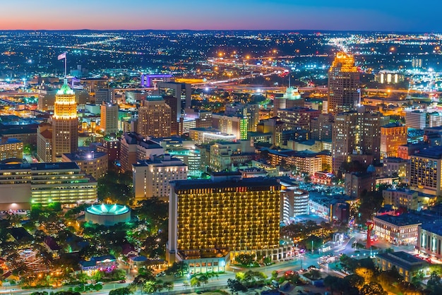 Top view of downtown San Antonio in Texas USA