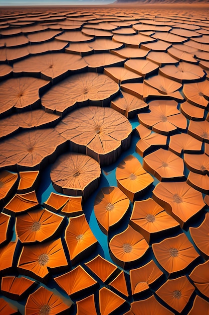 Top view of dry and cracked soil ground during drought