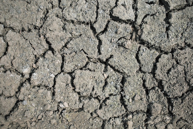 Top view of dry land Drought