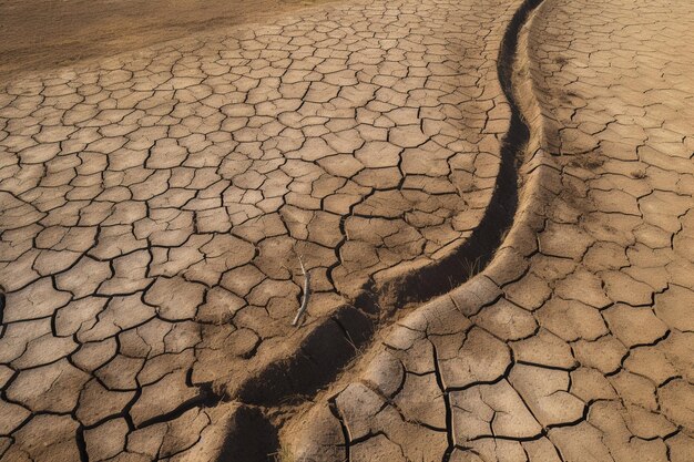 Top view of dry