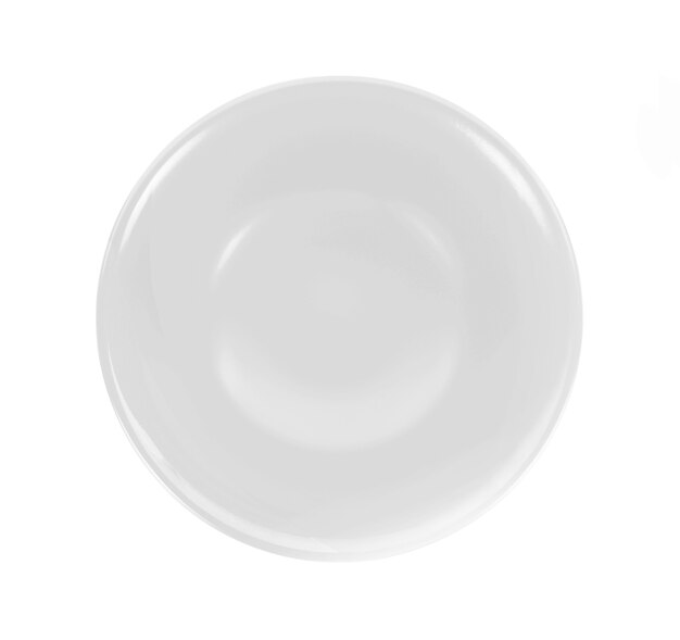 흰색 빈 그릇의 상위 뷰