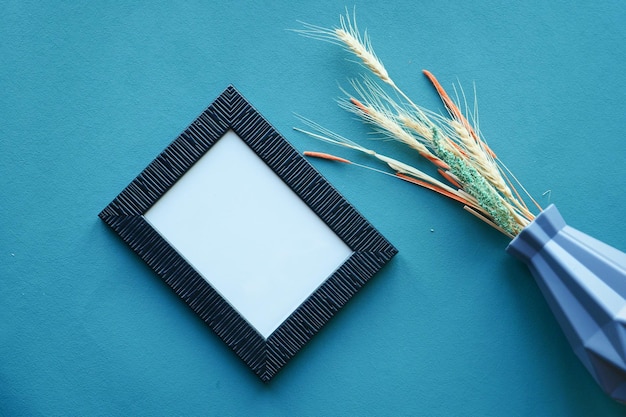 top view of empty frame on table