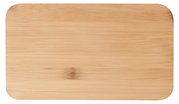 Top view of empty wooden tray isolated on background Clean dish cut out