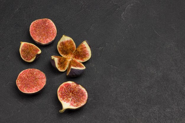 top view fig fruits on table