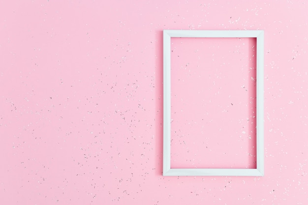 top view frame isolated on pink