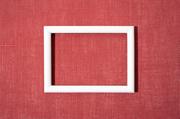 Top view frame on red background