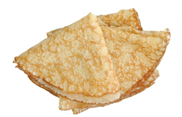 Foto vista superiore sul pancake francese isolato su bianco