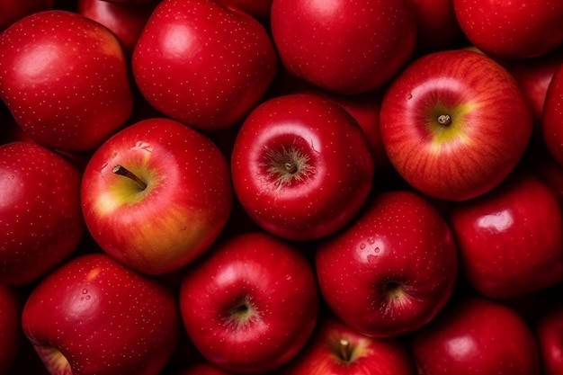 Photo top view of fresh apples