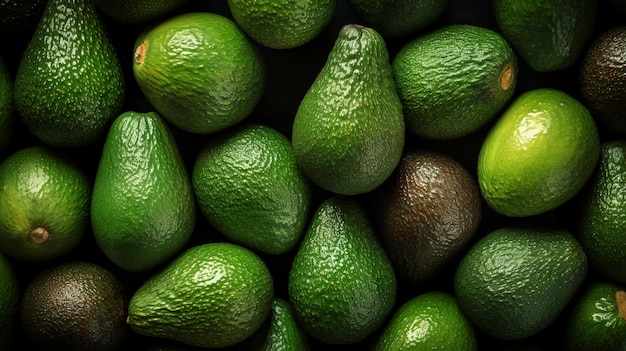 Foto vista dall'alto di avocado verdi freschi come sfondo