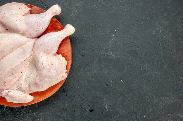 top view fresh raw chicken