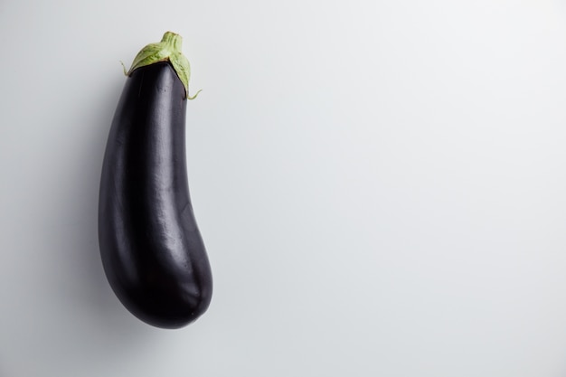 Top view on fresh and ripe eggplant isolated