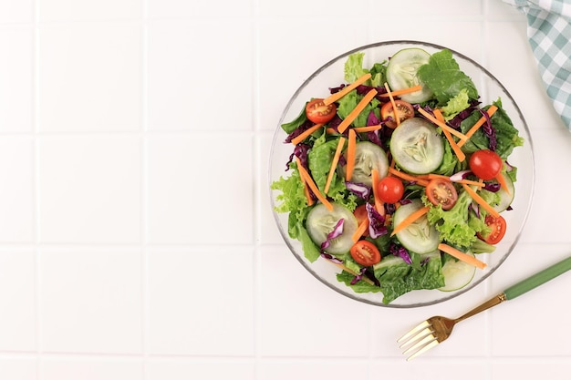 Top View Fresh Vegetable Salad